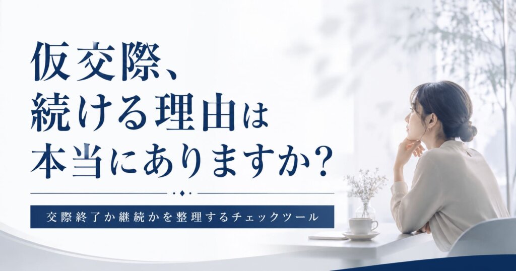 仮交際、続ける理由は本当にありますか？