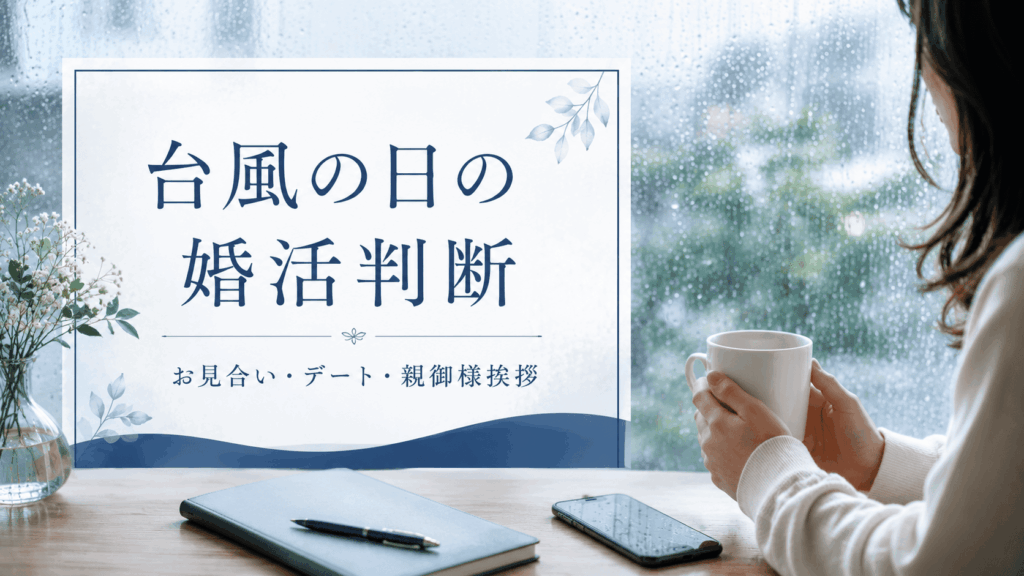 台風の日の婚活どうする？お見合い・デート・親御様挨拶の判断基準
